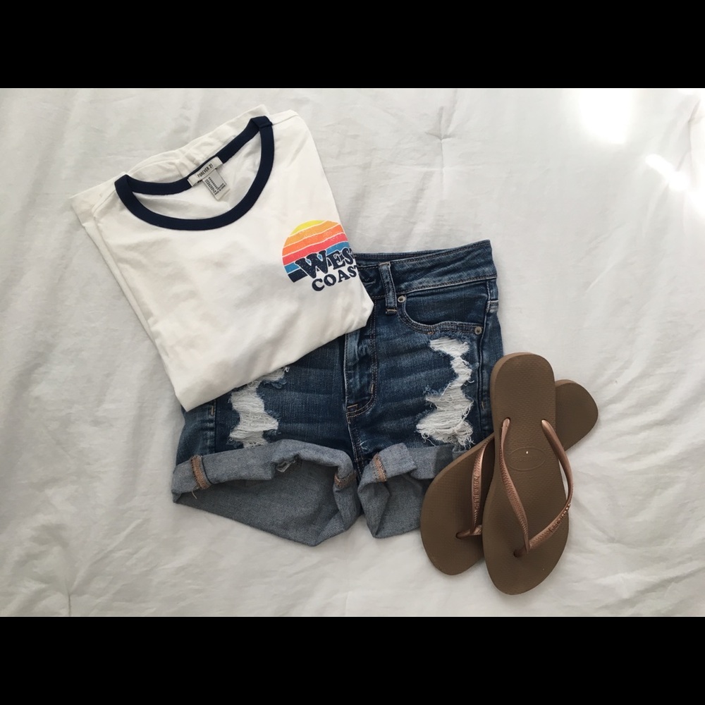 american eagle denim shorts